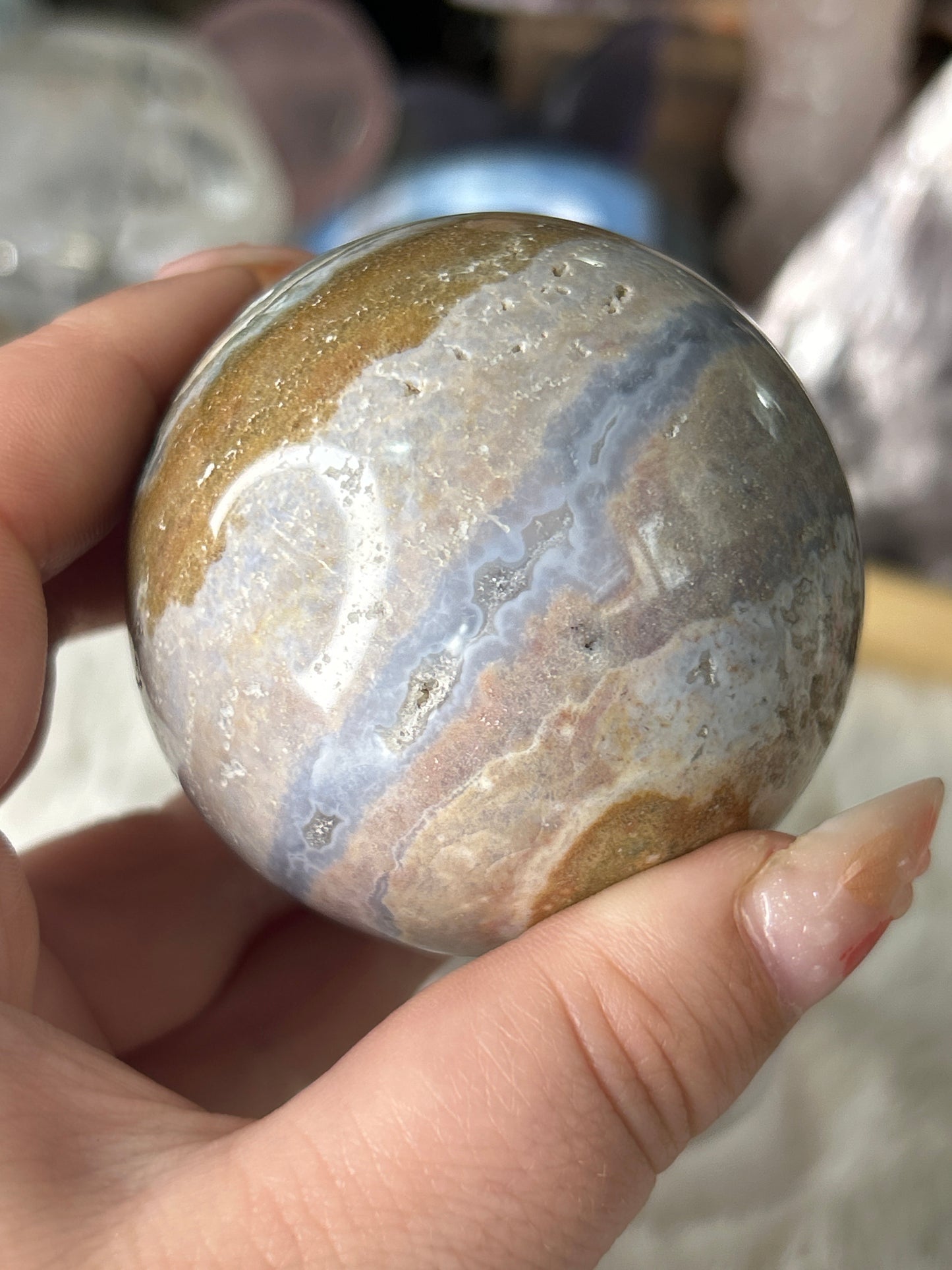 Pastel Ocean Jasper Sphere