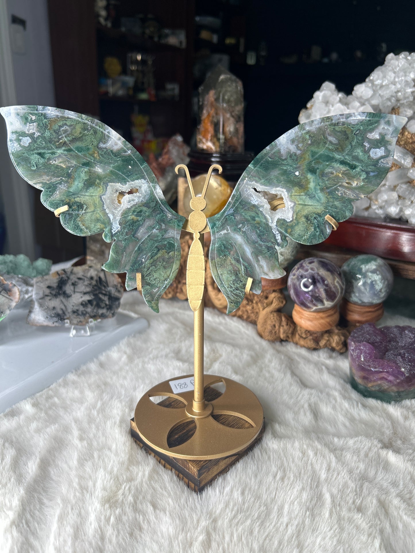 Moss Agate Butterfly Wings