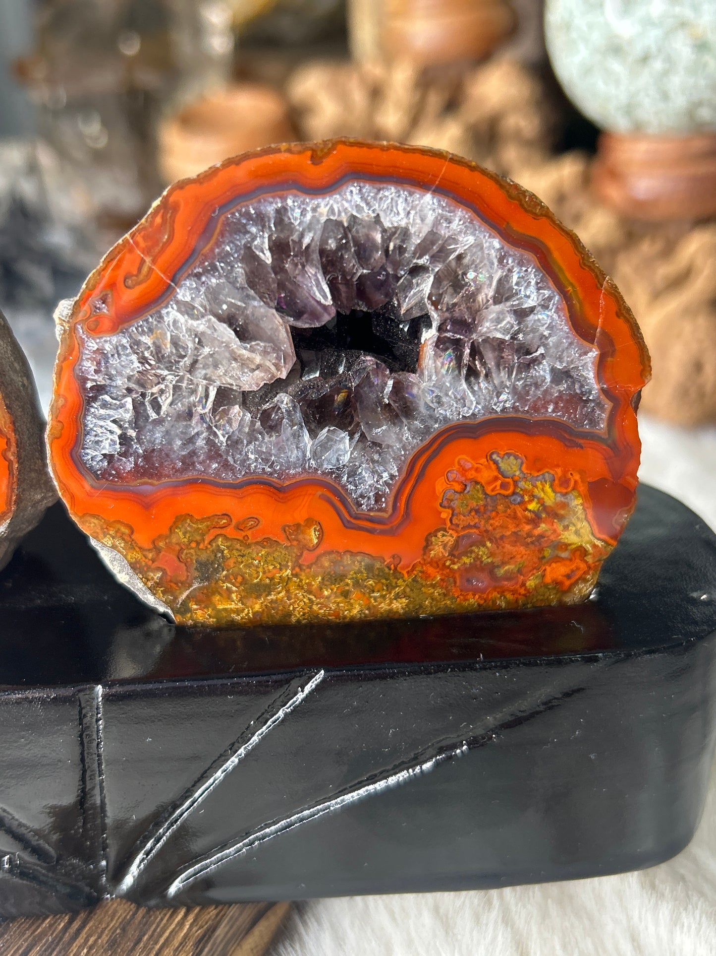XL Zhanguo Agate with Amethyst Pair