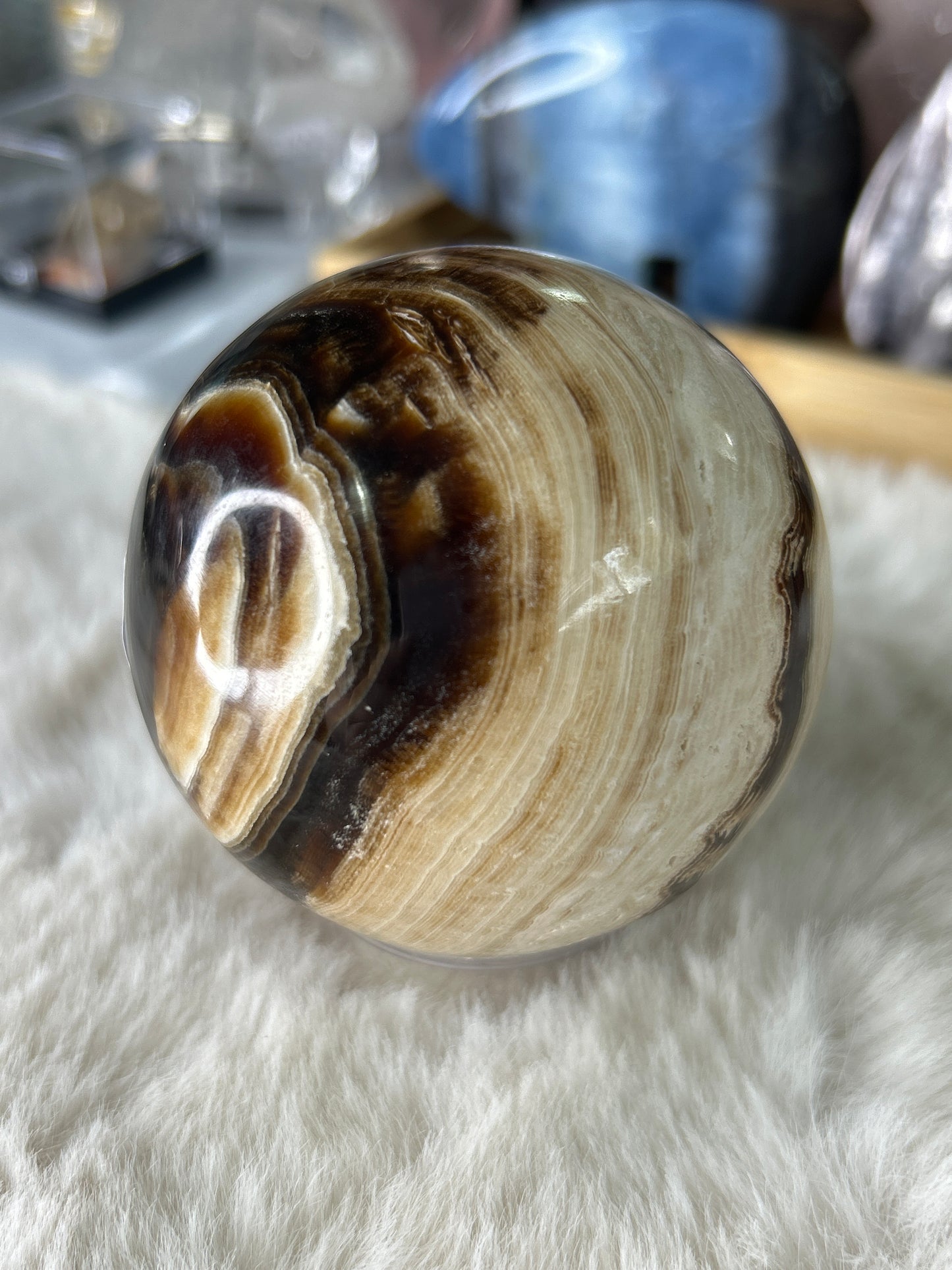 Chocolate Calcite Sphere