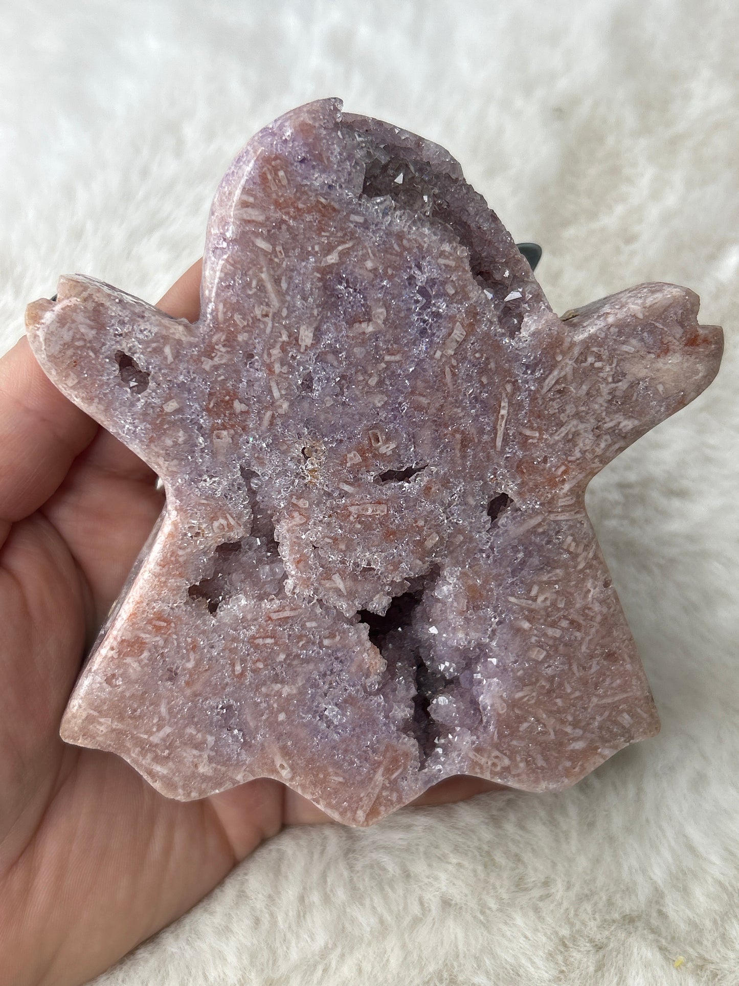 Druzy Pink Amethyst Ghost