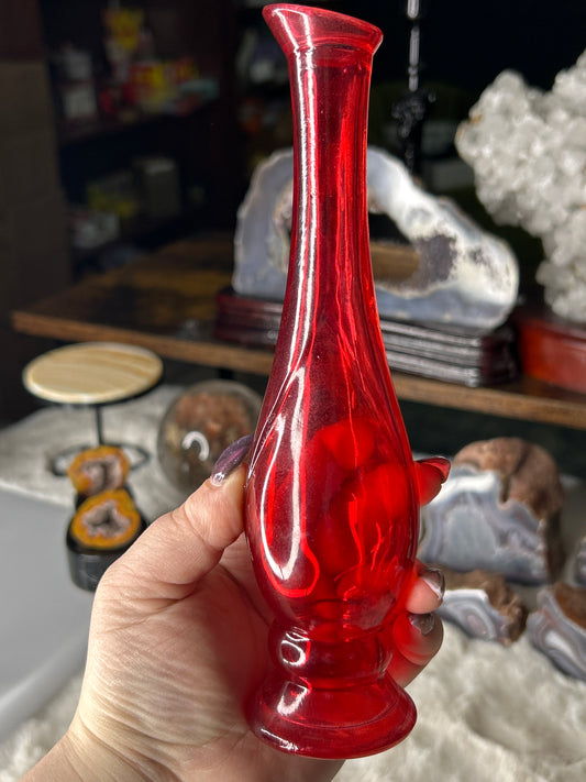 1960-70’s Vintage Avon Ruby Red Bud Vase
