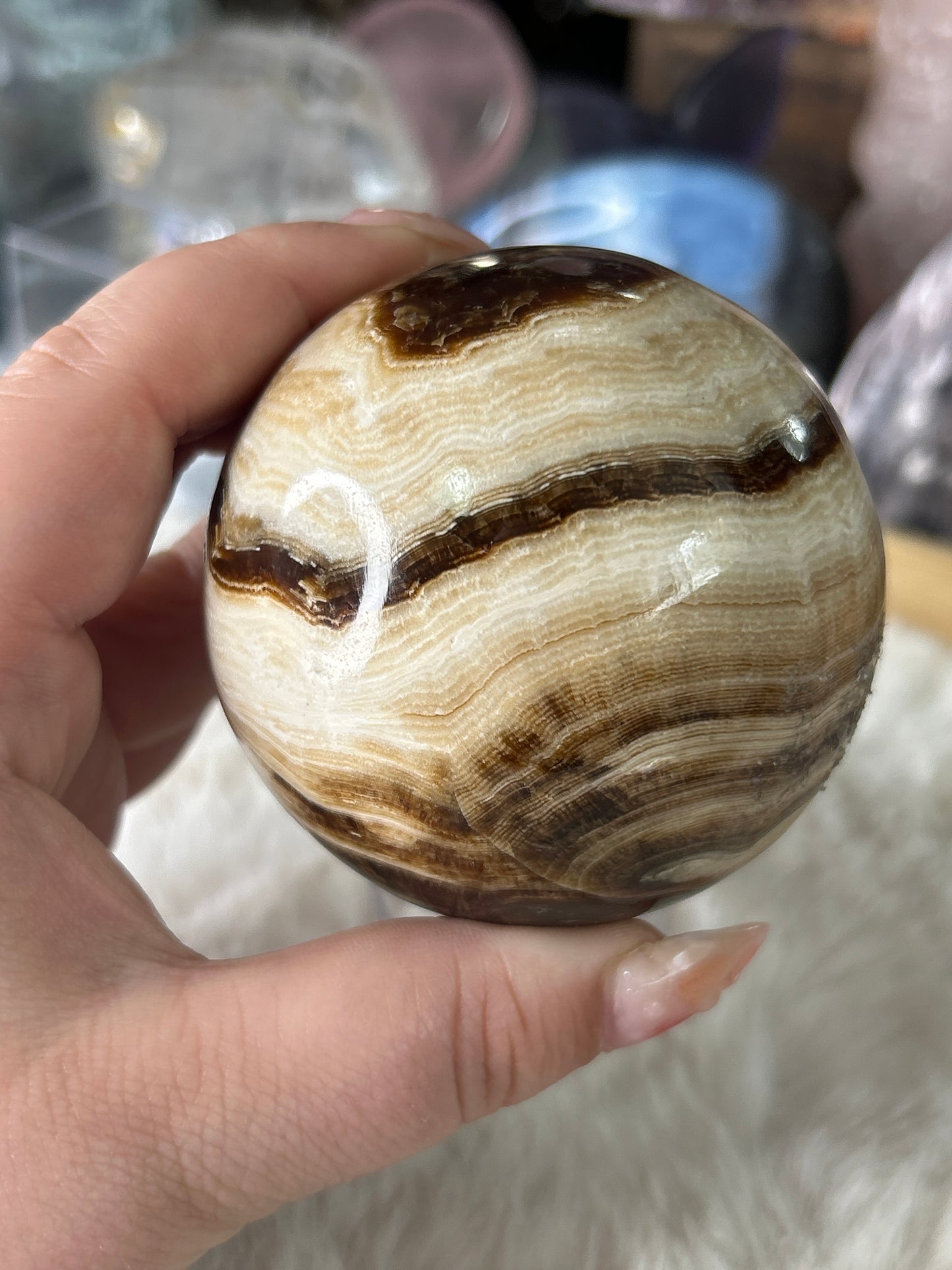 Chocolate Calcite Sphere
