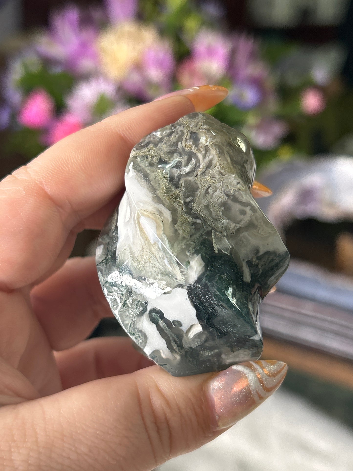 Mini Moss Agate Flame