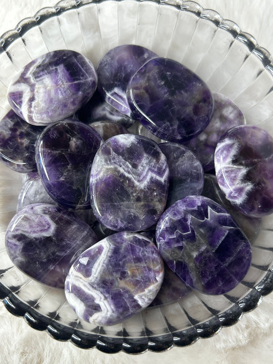 Chevron Amethyst Flat Stone