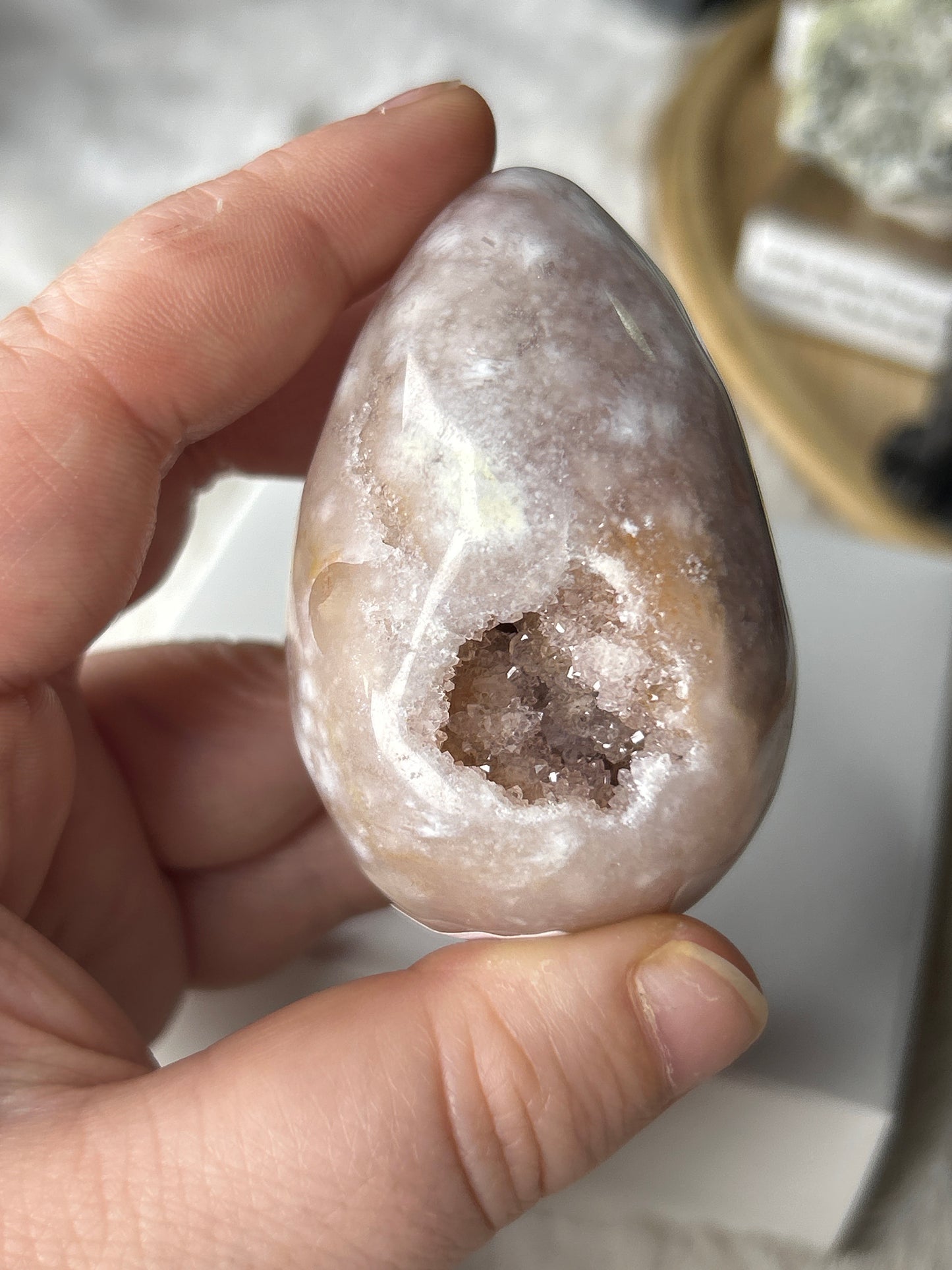 Pink Amethyst x Flower Agate Egg