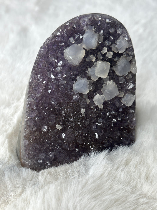 Amethyst with Calcite Cut Base