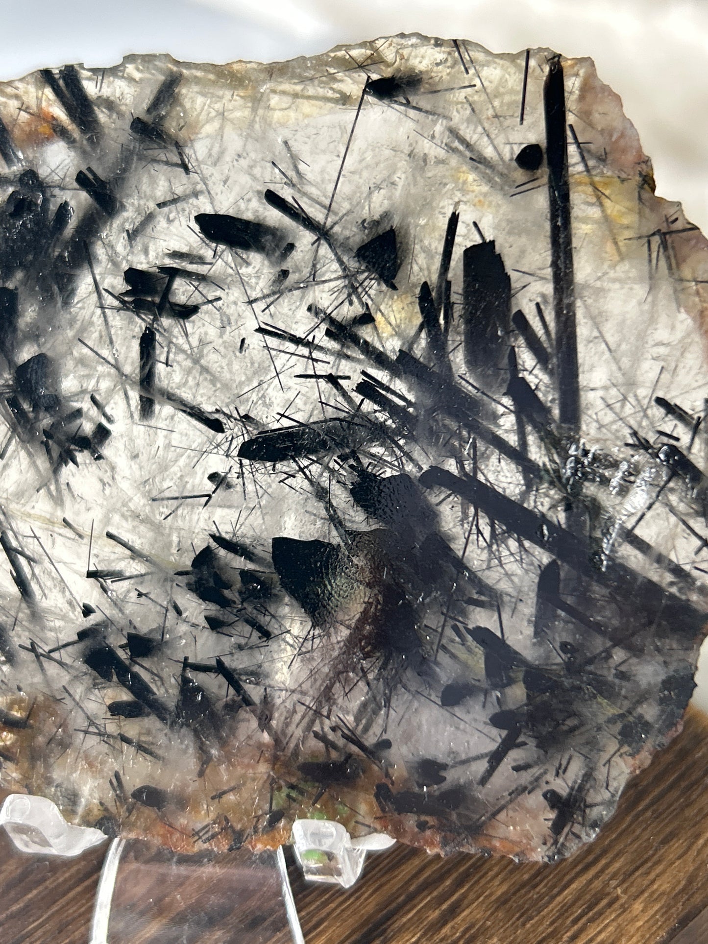 Black Tourmaline in Quartz Slab