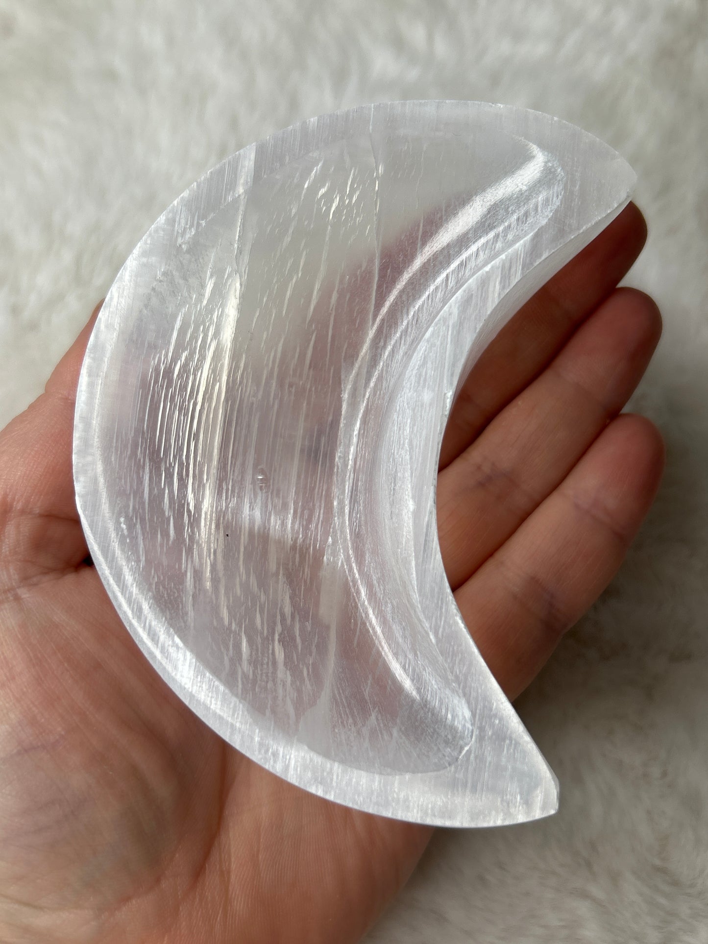 Satin Spar Moon Bowl
