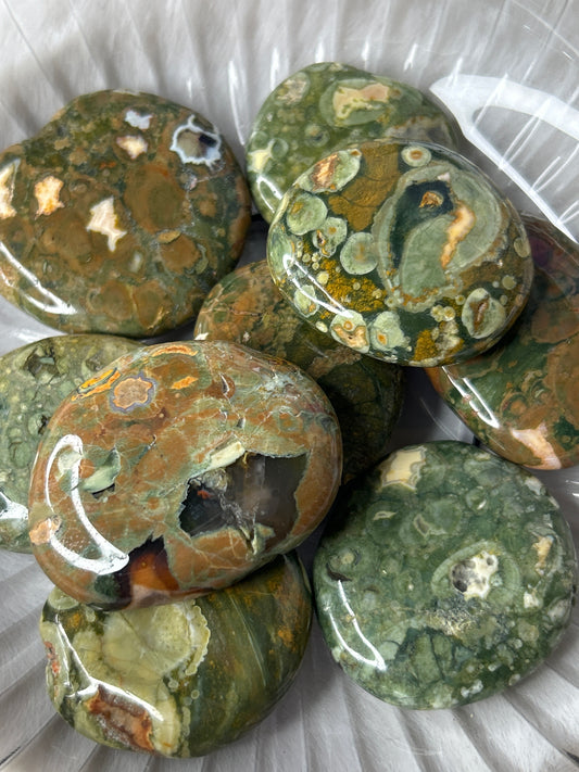 Small Rainforest Jasper Flat Stone
