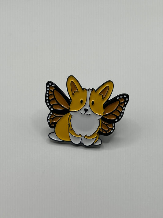 Butterfly Corgi Pin
