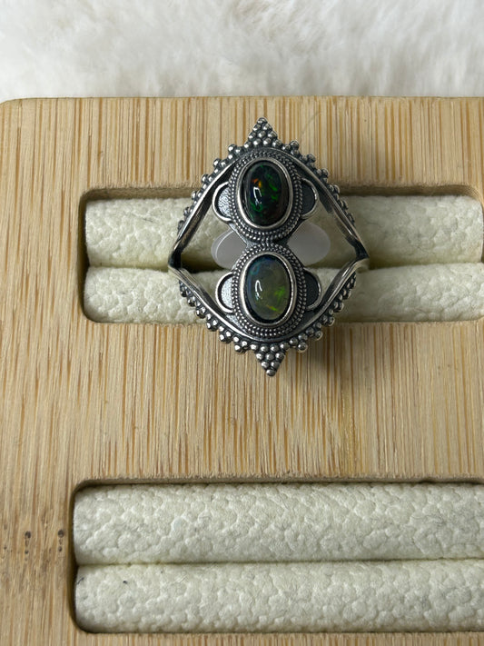 Opal Ring - 925 Sterling Silver