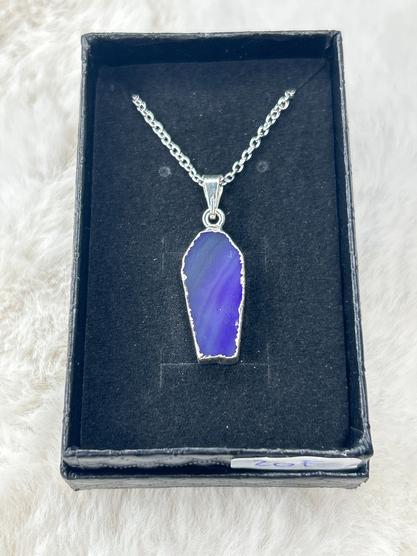 Dyed Agate Coffin Necklace