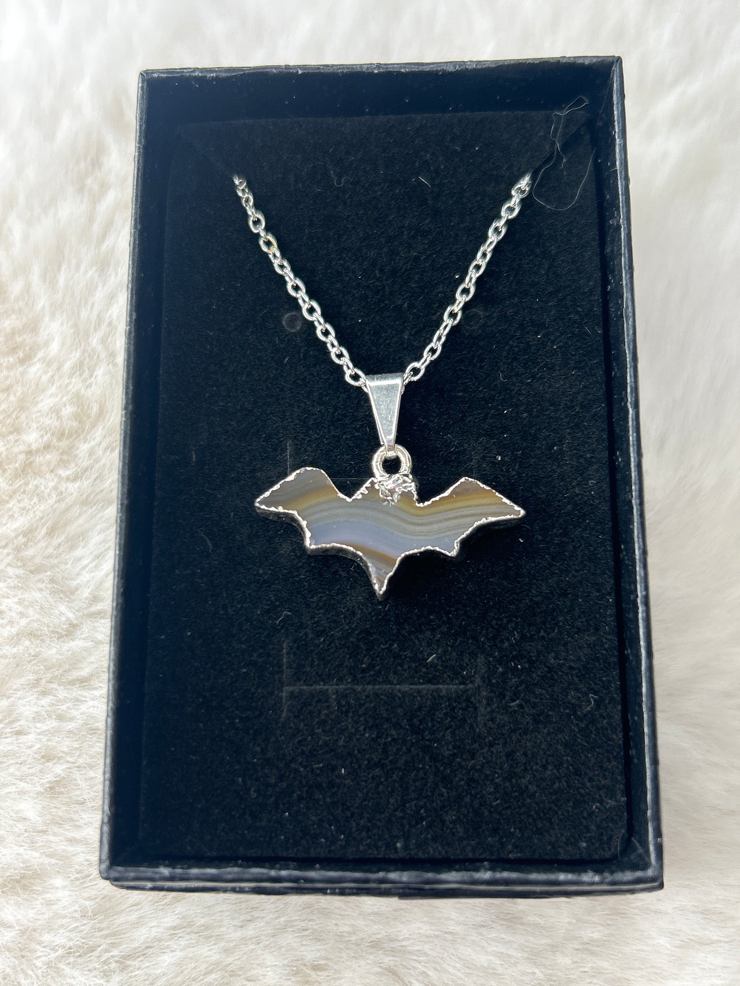 Agate Bat Necklace