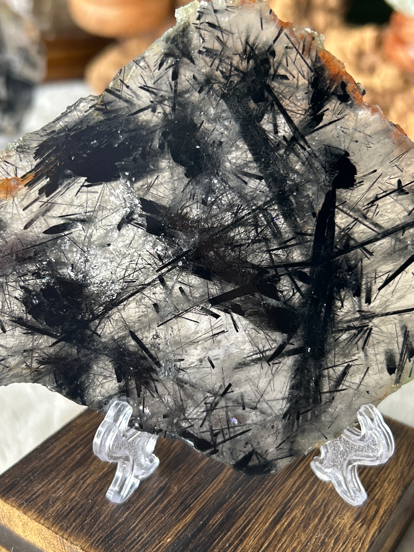 Black Tourmaline in Quartz Slab