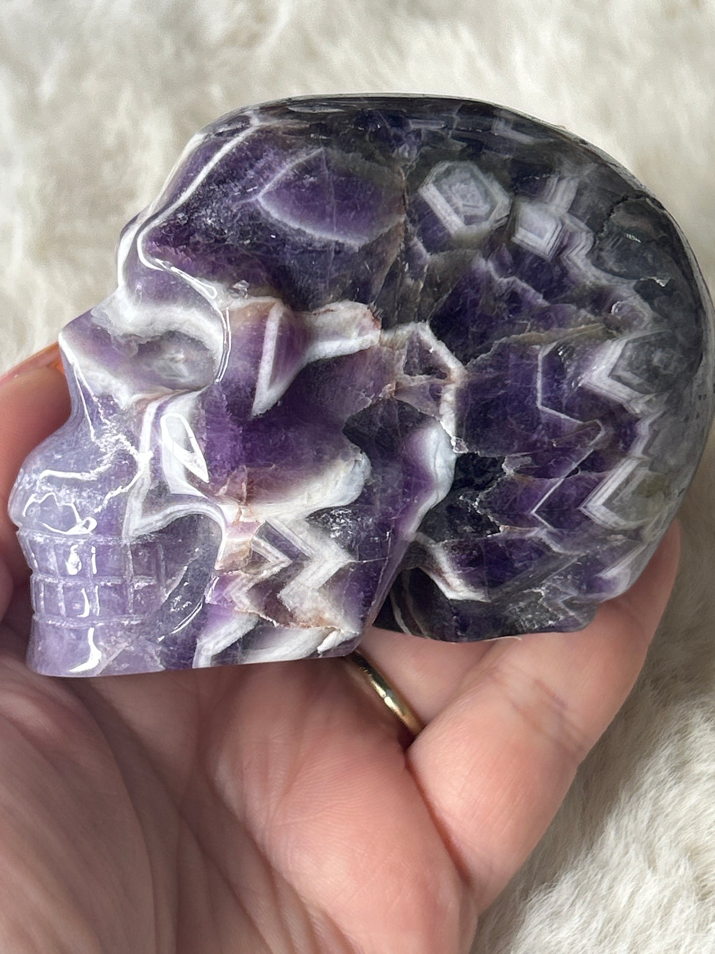 Chevron Amethyst Skull
