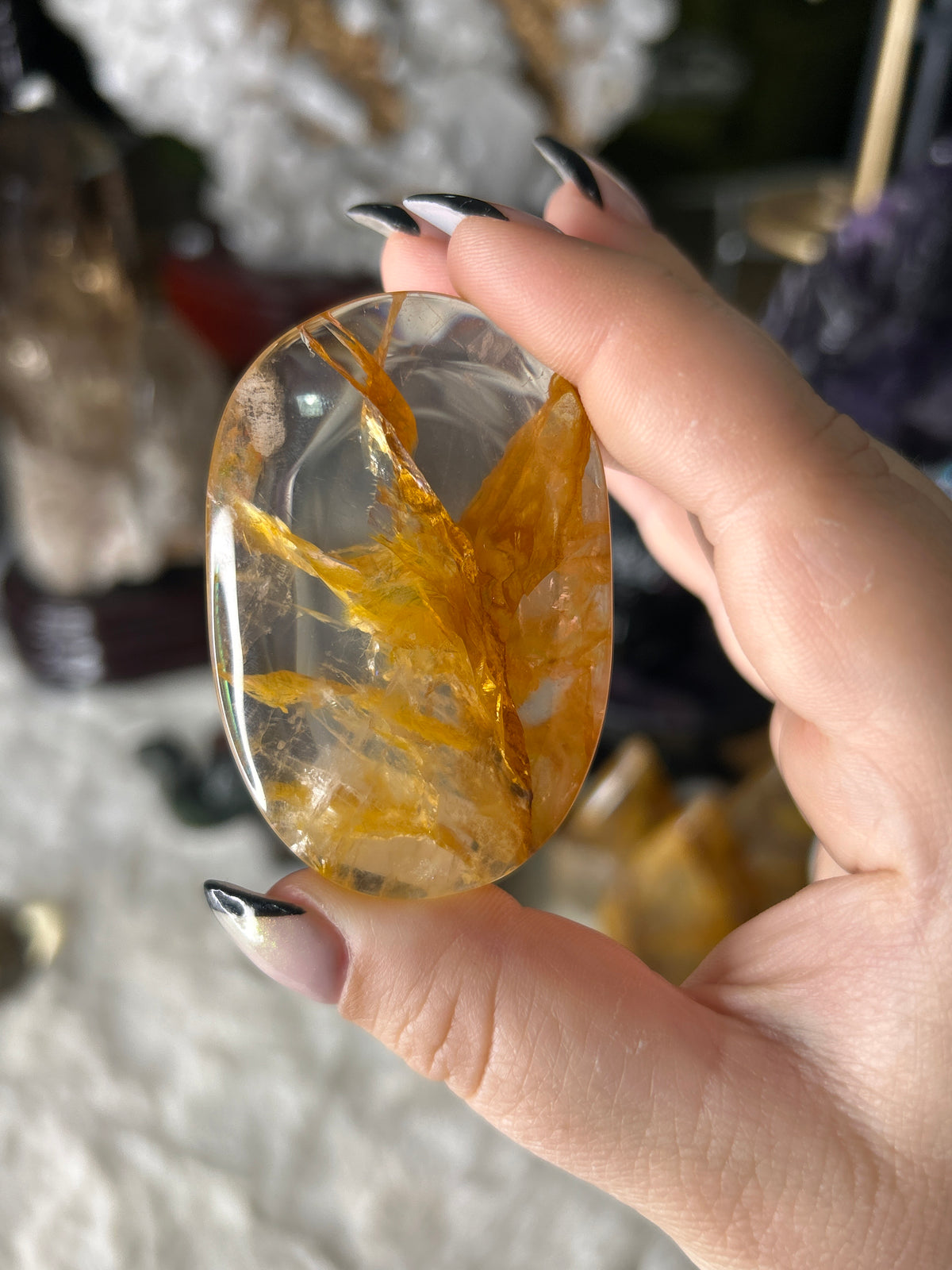 Golden Healer Palm Stone
