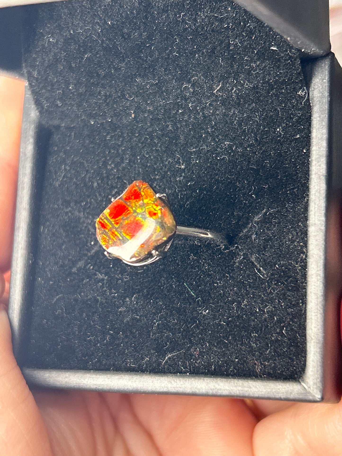 Ammolite Ring 925 Sterling Silver
