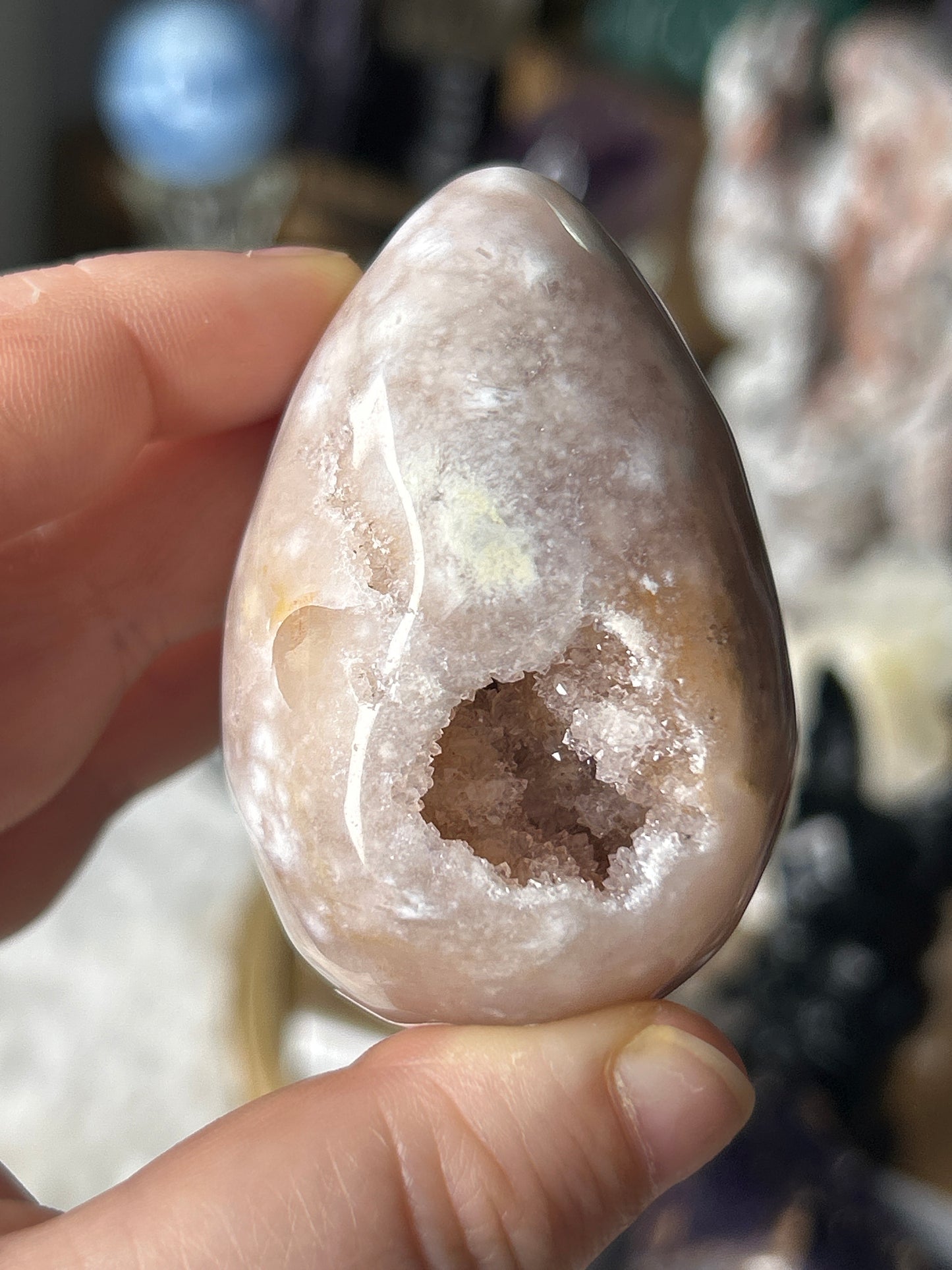 Pink Amethyst x Flower Agate Egg