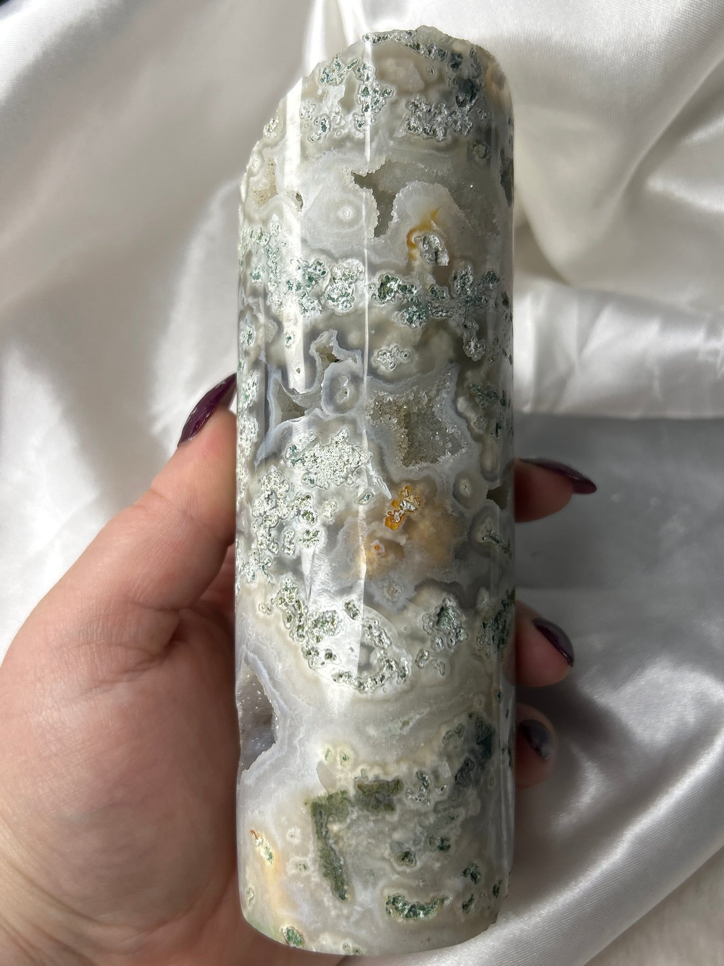 Moss Agate Cylinder