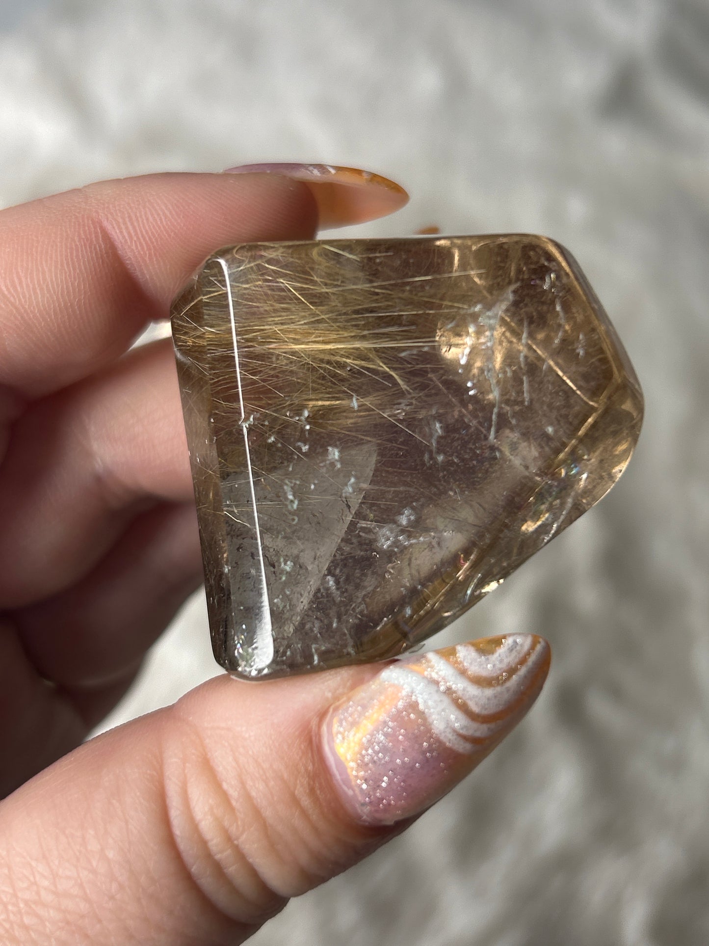 Golden Rutile in Smoky Quartz Free Form