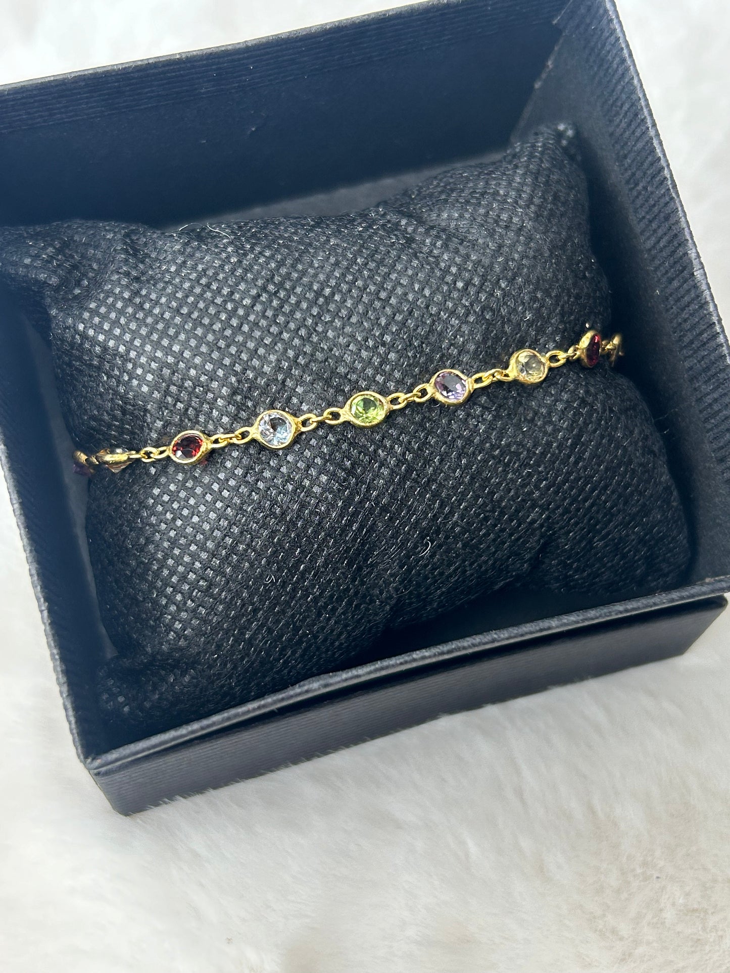 Gold Plated Multi Gem Bracelet