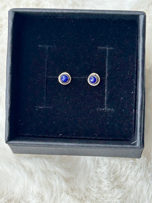 925 Sterling Silver Lapis Lazuli Studs