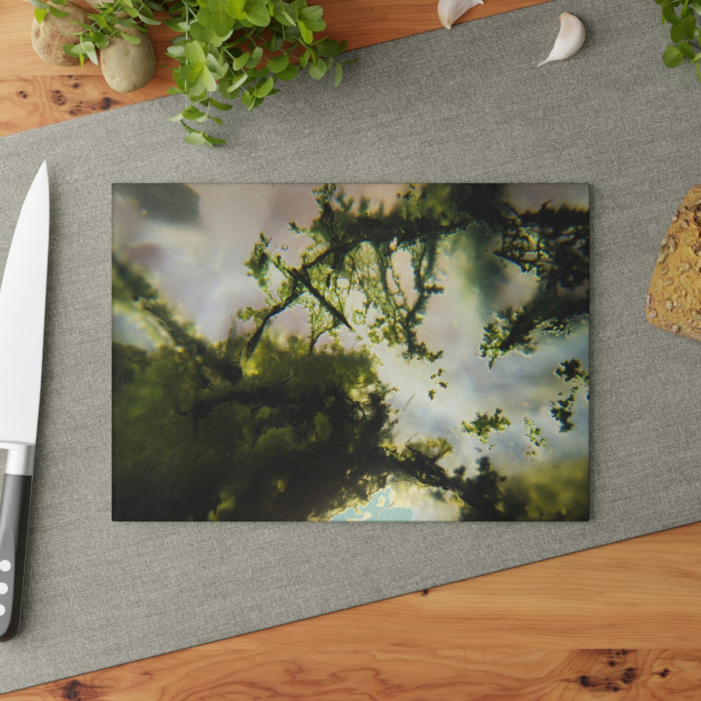 Moss Agate Glass Cutting Board