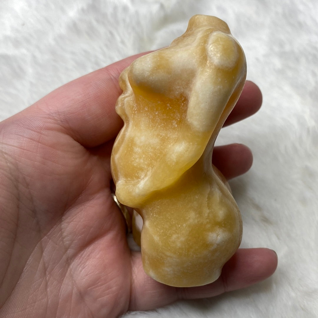 Orange Calcite Pregnant Body