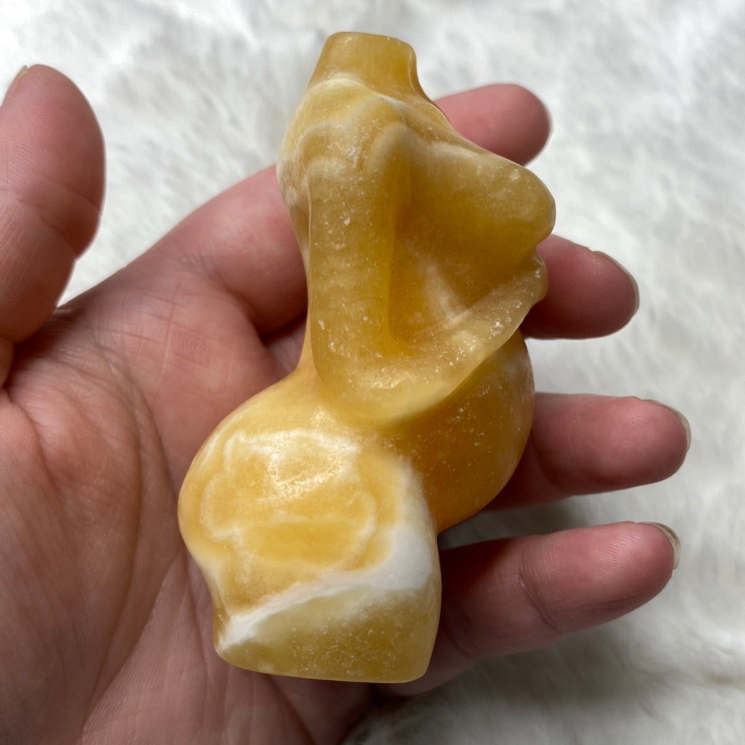 Orange Calcite Pregnant Body