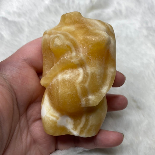 Orange Calcite Pregnant Body