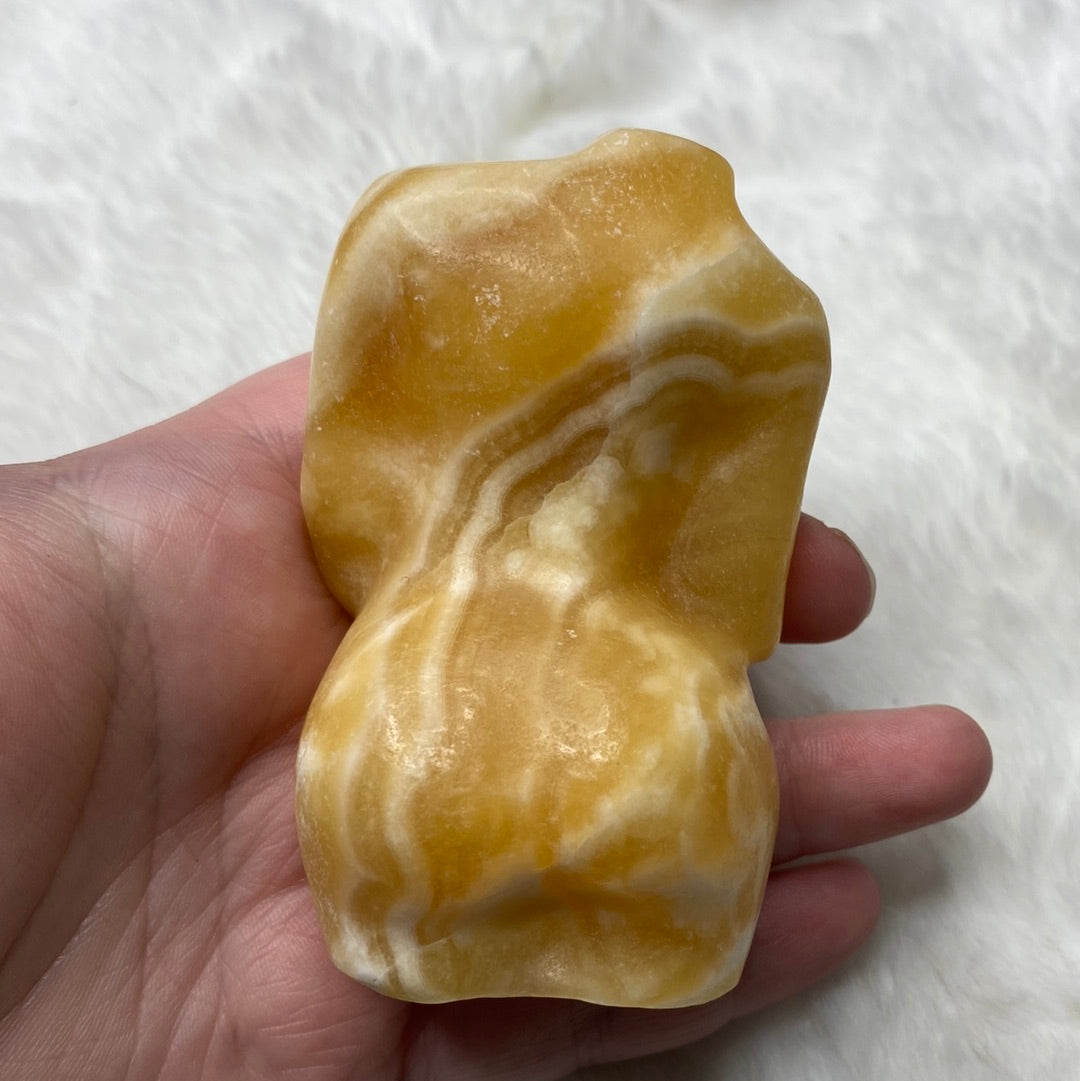 Orange Calcite Pregnant Body